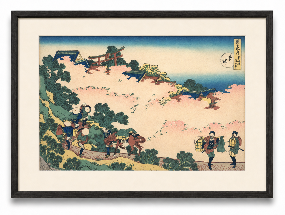 吉野の桜 白背景